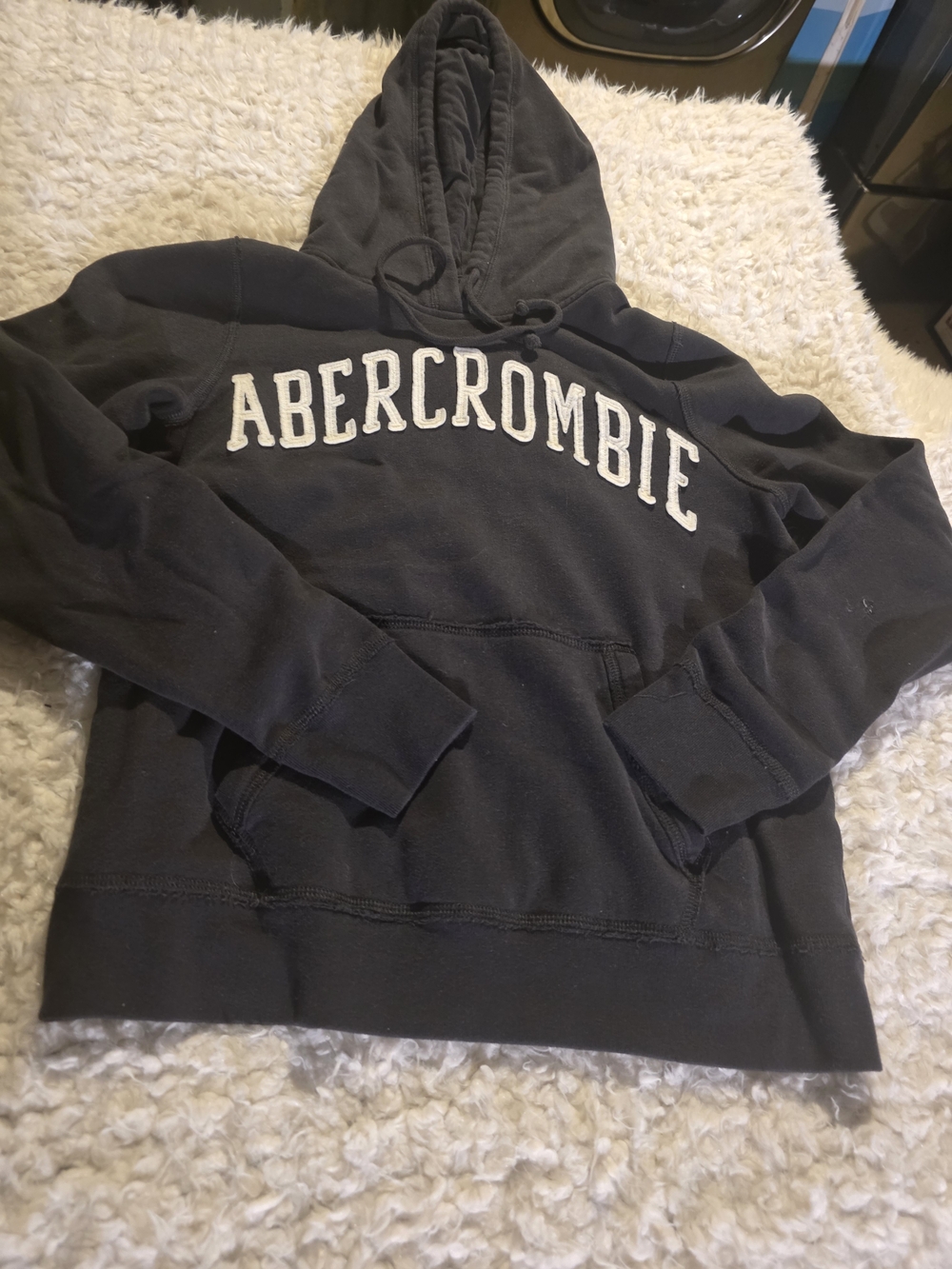 Abercrombie & Fitch Black Hooded Fleece Sweatshirt